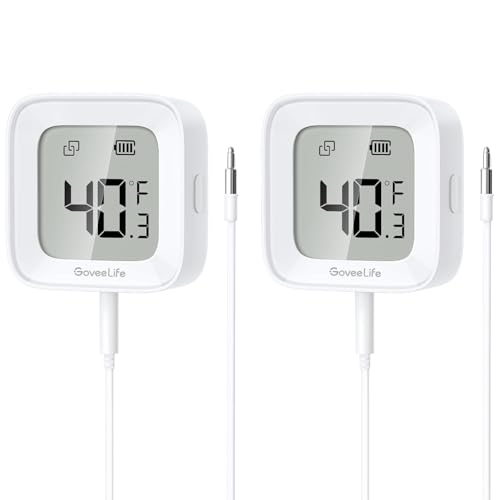 GoveeLife Kühlschrank Thermometer Bluetooth mit APP Alarm, 2er-Pack