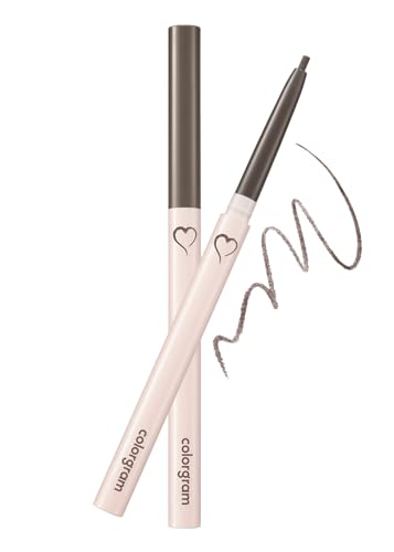 COLORGRAM Shade Re-Forming Slim Pencil Liner 05 Muted Brown | 2mm Ultra-Slim, Long-Lasting Eyeliner, Creamy Texture, Smudgeproof, Waterproof, Daily Eye Makeup