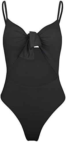 BEEY Womens Sexy One Piece Adjustable Spaghetti Strap Bowknot Backless Swimsuit Monokini Bodysuit