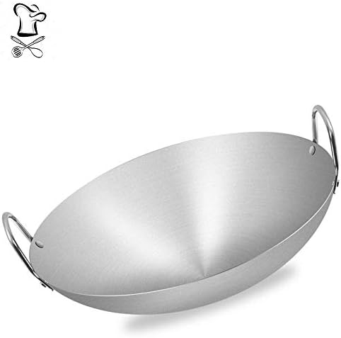 ステンレス製のバイノーラル中華鍋コーティングされていない焦げ付き防止中華鍋34cm 家庭用ガスストーブ用70cm中華鍋キッチンa 38cm 70 Offアウトレット