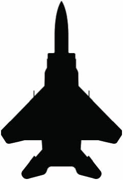 (2x) F-15 Strike Eagle - Black - Sticker - Decal - Die Cut