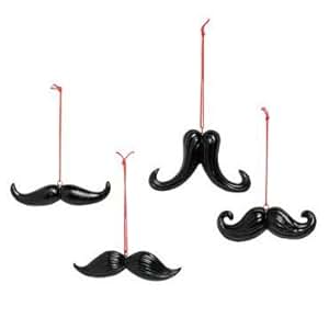 Amazon.com: Set of 4 Mustache Moustache Christmas Tree Holiday Gift
