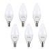 Candelabra LED Bulbs 60Watts, Ambimall 6 Watt E12 Base Daylight White 5000K 600Lumens, Chandelier Light Non-Dimmable for Ceiling Fan(6 Pack) primary