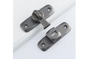 SHJYKRU 90/180 Degree Angle Flip Sliding Barn Door Lock Hardware Heavy Duty Zinc Alloy Safety Door Bolt Thickened Anti-Rust Security Gate Latches Hook Lock for Barn Garden Bathroom Cabinet Garage(Grey)