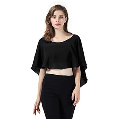 Bridal Capelet Chiffon Cape Shawls High-Low Short Tops For Women Wedding Dresses Bridal Capelet Chiffon Cape Shawls High-Low Short Tops For Women Wedding Dresses