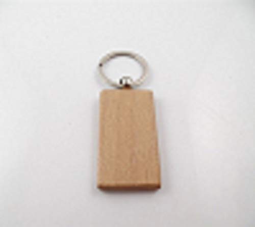 Pack of 10 Blank Wooden Key Chain Personalized EDC Wood Keychain Key Ring Key Tags DIY Keychain Supplies for Craft (Rectangle)