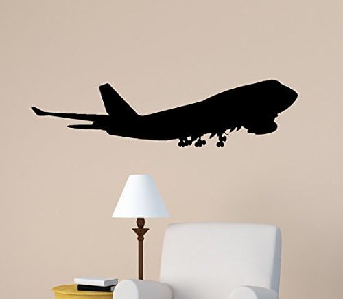 Aircraft Wall Decal Jet Airliner Sticker Aviation Room Decor Kids Boys Room Mural Airplane Jet College Dorm Office Decor (10 X 36 inches)