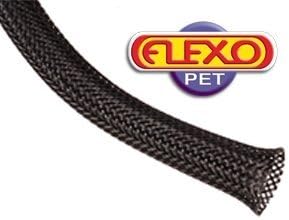 Techflex PTN0.50BK10 Flexo PET General Purpose 1/2-inch Braided Cable Sleeve, Black - 10 Foot by CarNetix