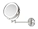 Moon Moon 7-Inch LED Lighted Wall Mount Makeup Mirror with 1X/3X Magnification，Double-Sided Lighted Makeup Mirror