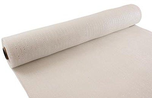 Eleganza Iridescent Metallic Deco Mesh, Poly Mesh, White, 53 x 7 x 7 cm