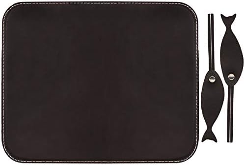 MroTech Mouse Pad, Genuine Leather Mousepad Gaming and Executive Real Leather Writing Mat Non-Slip Base Office Essentials Desktop Accessory Handmade Desk Pads for Computer Laptop Pc, Coffee