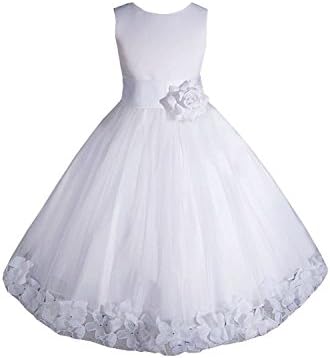 Sicong2 Natural and Graceful Big Girls' Flower Girl Pageant Dress White6 Attractive