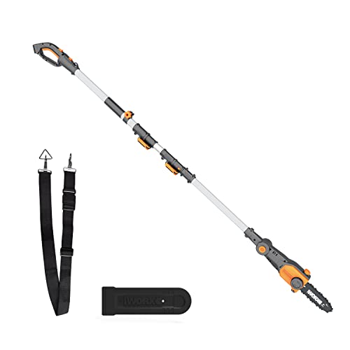 WORX Batteriebetrieben WG349E.9 Akku Teleskop-Hochentaster 20V - Praktische Kettensäge für Einsätze an schwer erreichbaren Stellen im Garten - Ohne Akku und Ladegerät, Schwarz