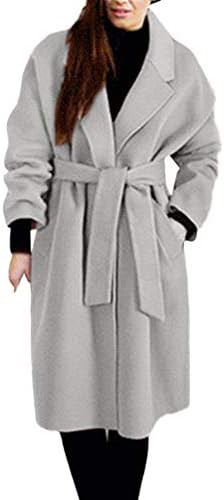 POTO Women Coats Plus Size, Ladies Winter Lapel Wool Coat Trench Jacket Pea Coats Jacket Overcoat Outwear(L-5XL)