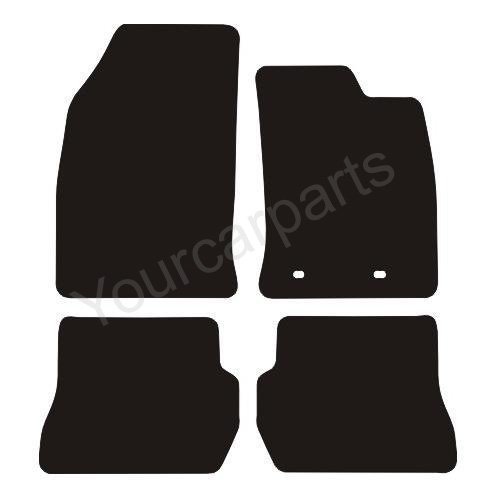 J.R. Tailor Fit Car Mat Set, Standard Black with Orange Checkered Trim