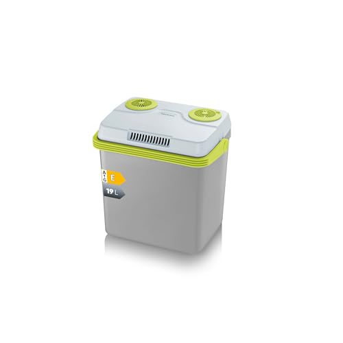 SEVERIN Elektrische Kühlbox (19 L) mit Kühl- und Warmhaltefunktion, 2 Anschlüsse fürs Auto (Netzteil & Zigarettenanzünder), grün/grau, KB 2924