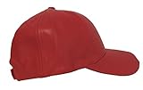 Leather Baseball Hat Red