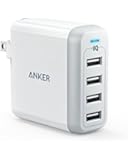 Anker 40W 4-Port USB Wall Charger with Foldable Plug, PowerPort 4 for iPhone X/8/7/6S/6S Plus, iPad Pro/Air 2/mini2, Galaxy S7/S6/Edge/Plus, Note 5/4, LG, Nexus, HTC, and More