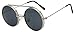 Round Circular Django Flip-Up Steampunk Inspired Metal Two in One Sunglasses (Silver, 53)
