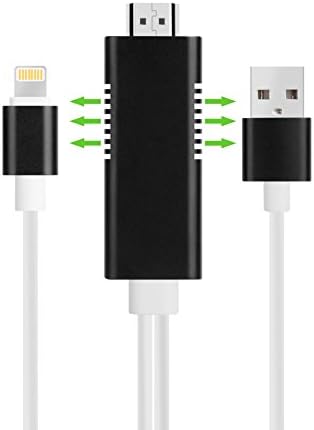 YYGJ Lightning to HDMI Adapter iPhone to HDMI Cable 1080P HDMI Video AV Cable Same Screen Device HDTV Adapter for iPhone X/8/7/6/5 Series/iPad/iPod Plug and Play Black