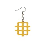 Dwcly Funny Yellow Waffle Biscuit Earring Creative
