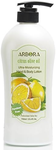 ARBORA Hand & Body Lotion CITRUS OLIVE 25.4OZ/750ML Paraben Free Natural Ultra-Moisturizing, Professional Massage Lotion Original from Korea