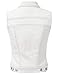 DRESSIS Womens Casual Sleeveless Denim Jean Cropped Vest Jacket WHITE M