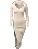 Doublju Womens Fitted Dress with Sexy Side Zipper Point