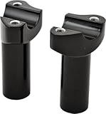 HardDrive Forged Black Straight Handlebar Risers with 3.5in. Rise for Harley Da - One Size