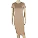 Hotkey Women’s Short Sleeve Casual Sundress Midi Bodycon T Shirt Dress Sexy Round Neck Sundress Beigethumb 2