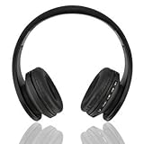 Fetta Wireless Foldable Over Ear Bluetooth Headphones with Mic Headsets with 3.5 MM Audio Cable for Running Sports Stereo Earphones for Bluetooth Enabled Devices (Black)