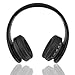 Fetta Wireless Foldable Over Ear Bluetooth Headphones with Mic Headsets with 3.5 MM Audio Cable for Running Sports Stereo Earphones for Bluetooth Enabled Devices (Black)