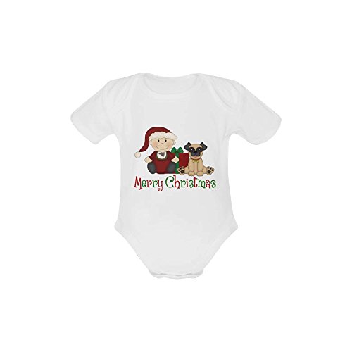ALESA Christmas Baby Boy and Pug Short Sleeve Baby Bodysuit by Spreadshirt