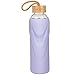 ORIGIN - Best BPA-Free Glass Water Bottle with Protective Silicone Sleeve and Bamboo Lid - Dishwasher Safe - 32 Ounce (Lavender)