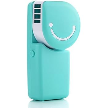 ESUMIC Portable USB Smile Air Conditioner Fan Travel Handheld Rechargeable Cooling Fan Air Purifier Humidifier for Summer Kids with USB Charging Cable(Blue)
