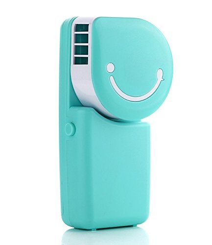 ESUMIC Portable USB Smile Air Conditioner Fan Travel Handheld Rechargeable Cooling Fan Air Purifier Humidifier for Summer Kids with USB Charging Cable(Blue)