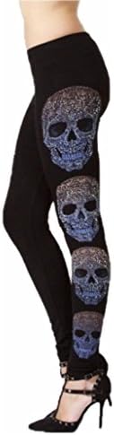 Leggings S M L 1 X 2X 3X Vocal Crystal Skull Sugar Pants Black Casual Pirate (2X)