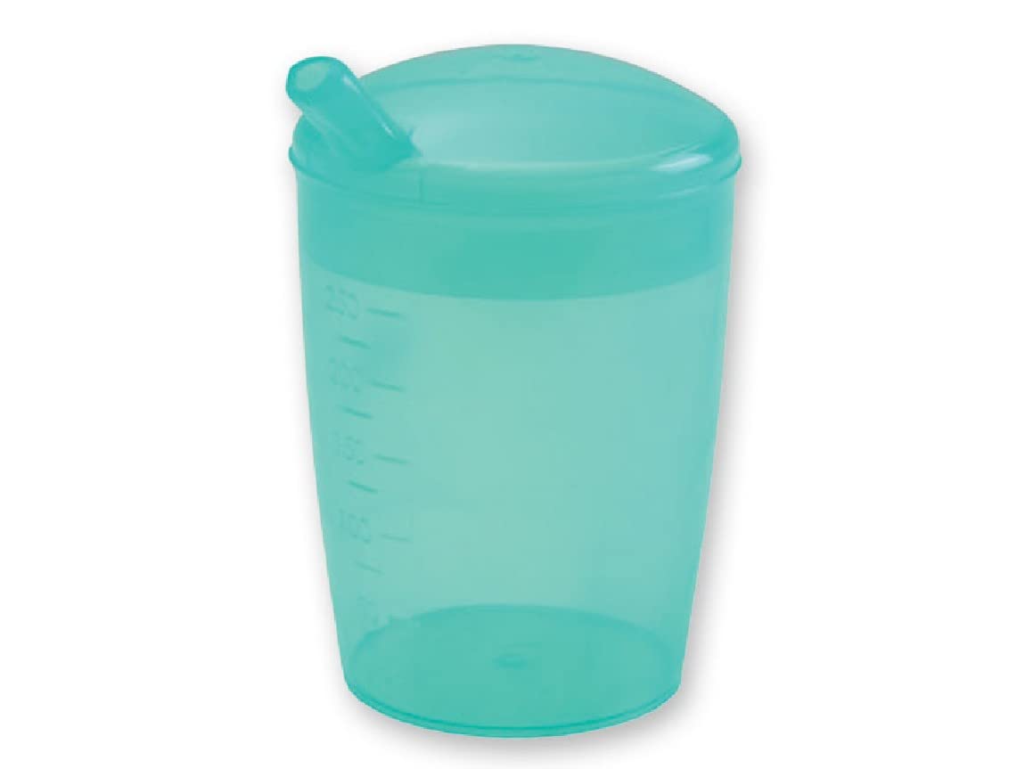 Gima - Drinking Glass with Separate Lid and Spout, for Elderly and Disabled Persons, Autoclavable, Graduated 25 ml, Capacity 250 ml, Pack of 210 pcs.