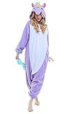 Adult Unisex Blue Unicorn Animal Kigurumi Pajamas Cosplay Birthday Party Wear,New Pueple,Medium