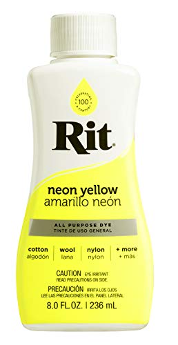 Rit Dye 88260 Fabric Dye, 8 oz, Neon Yellow
