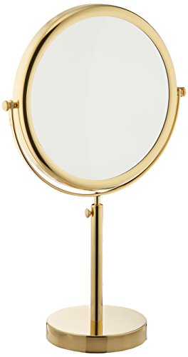 Frasco Mirrors Vanity Stand Double Sided Mirror, Brass, 2.9 lb.