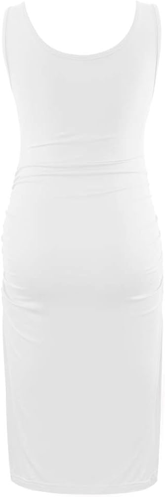 Liu & Qu Women's Maternity Sleeveless Tank Dresses Side Ruching Bodycon Dress for Daily Wearing or Baby Shower at  Women’s Clothing store