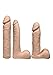 Doc Johnson Vac-U-Lock - Dual Density ULTRASKYN Experienced Set - 3 Large Dildos, Supreme Harness, VUL Suction Cup, Toy Cleaner, Mood Water-Based Lube - Pegging - Vanilla