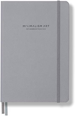 Minimalism Art Premium Edition Notebook Journal, Pocket B6 4.5 x 6.5 inches, Dotted Grid Page, Hard Cover, 124 Numbered Pages, Ink-Proof Paper 120gsm (Gray)