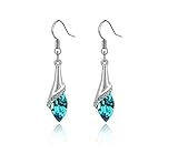 Women's Angel Teardrop Crysta Bracelet Earring (Blue)