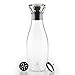 BOCHA - Glass Water Carafe Pitcher and Wine Decanter with Aerator and Stainless Steel Drip Free Pouring Lid 1.3L