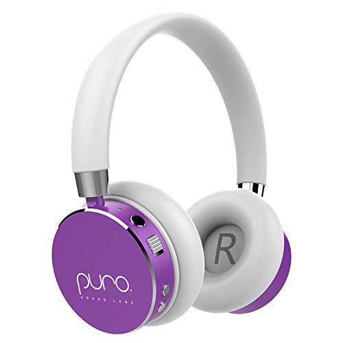 Puro Sound Labs BT2200 Volume Limited Kids' Bluetooth Headphones - Safer Headphones for Kids - Studio-Grade Audio Quality & Noise Isolation - Purple