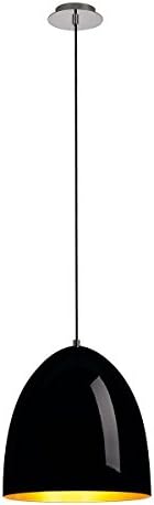 SLV Lighting 133060 Para Cone Pendant Lamp, 11.81" Diameter x 12.2" Height, Black/Gold