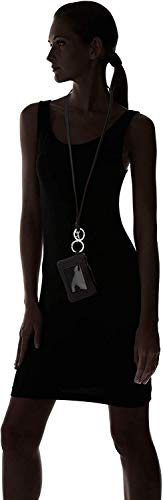 Zip ID Case with Lanyard, ID Case Wallet with Lanyard, Badge ID Holder and Lanyard, Lanyards with Wallet (Black)