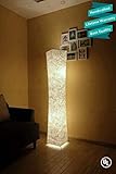 LEONC Design 61'' Creative LED Floor Lamp, Softlighting Minimalist Modern Contemporary with Fabric Shade & 2 Bulbs Floor Lamps for Living Room Bedroom Warm Atmosphere(Tyvek Dupont 10 x 10 x 61 inch)